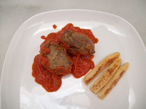 Carrilleras de cerdo en salsa de pimientos